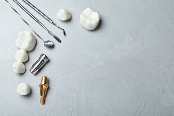 Dental implant parts and prosthetic teeth